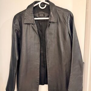 BCBGMaxAzria Women's Sleek Black Leather Jacket